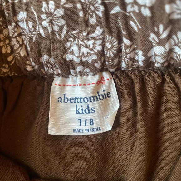 Abercrombie Kids Girls Brown Floral Print Ruffle Hem Skirt Size 7 8 - Picture 3 of 4